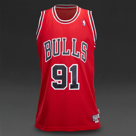 Adidas Basketball International Retired Swingman Jersey NBA Chicago Bulls. Dennis Rodman Black for Men